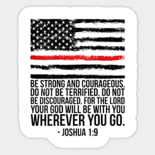 Thin Red Line Firefighter Fireman Bible Verse On Back Sticker